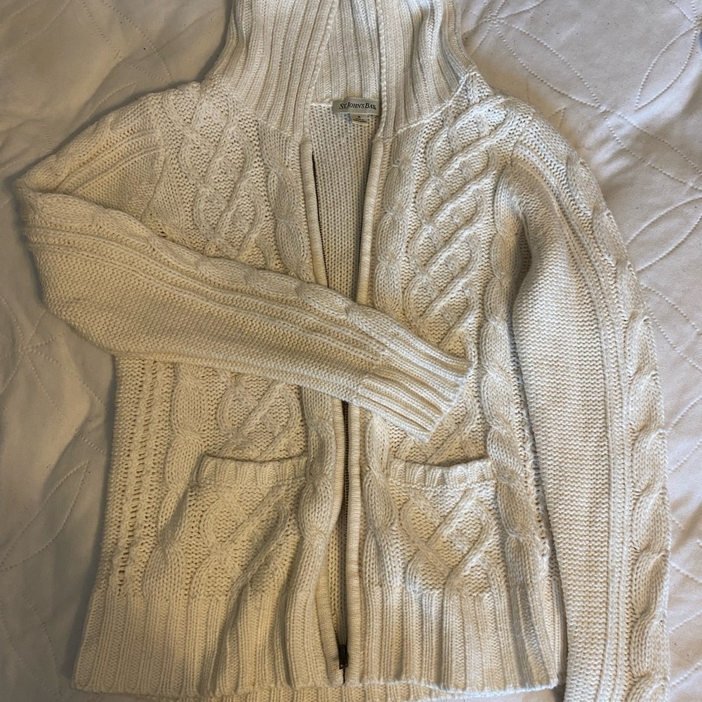 St. John's Bay Cream Cable Knit Cardigan